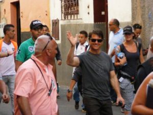 Tom Cruise en 2014 sur le tournage de "Mission Impossible 5" au Maroc